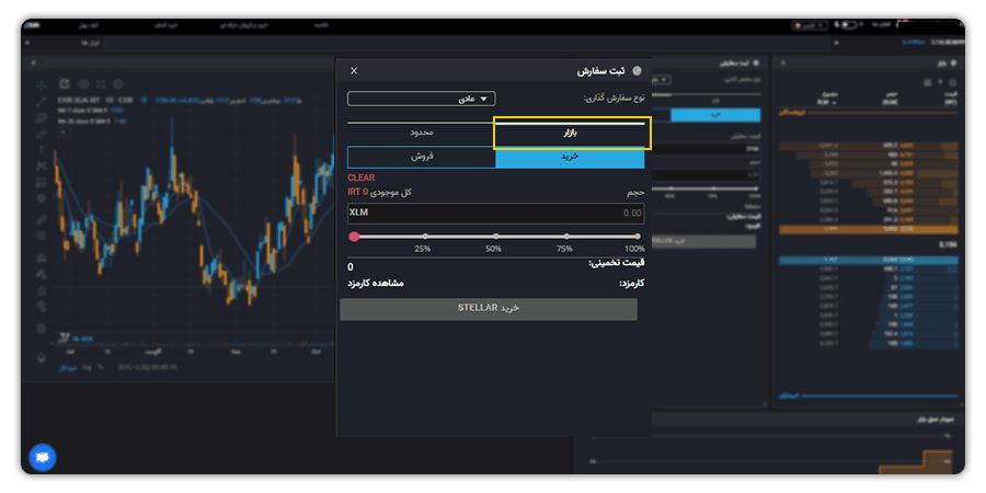 XLM ثبت سفارش بازار