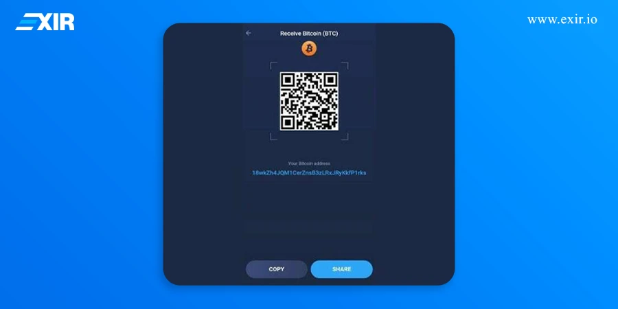 ارسال و دریافت رمزارز در اپلیکیشن موبایل اتمیک والت2