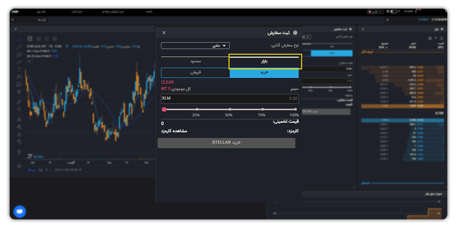 XLM ثبت سفارش بازار