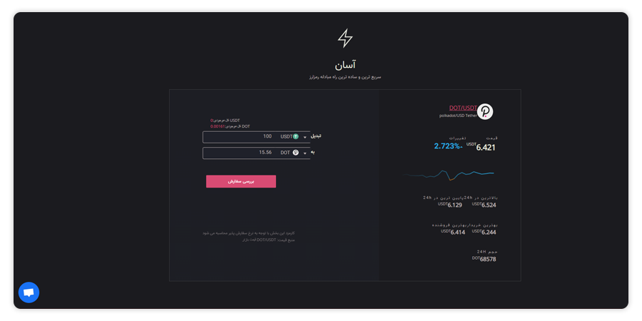 روش آسان فروش و خرید DOT