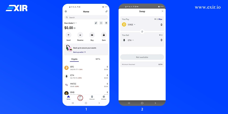 نحوه فروش و خرید دوج کوین در تراست ولت: راهنمای کامل برای کاربران 2 آموزش سواپ (Swap) یا تبدیل دوج کوین در تراست ولت