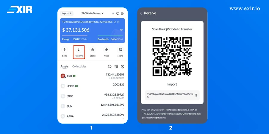 آموزش واریز به کیف پول ترون لینک
